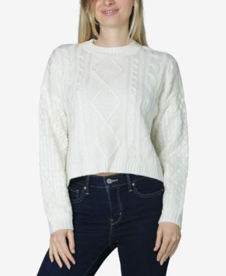 juniors cable knit sweater