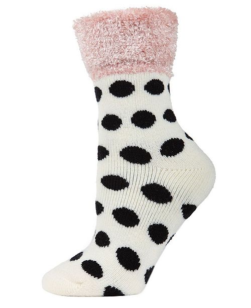 Memoi Polka Dot Plush Women S Cabin Socks Reviews Women Macy S
