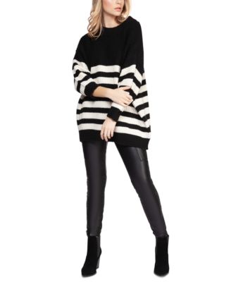 oversized black and white striped sweater