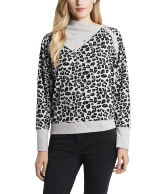 vince camuto long sleeve ruffle lurex top