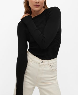 mango ribbed knit sweater