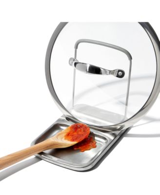 Подставка для ложки OXO Good Grips из нержавеющей стали с держателем крышки