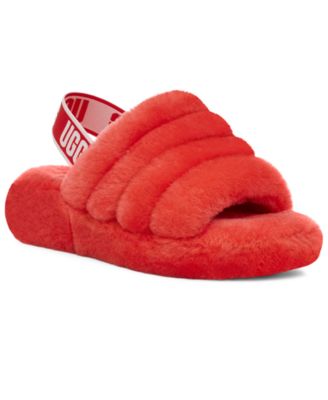 Ugg Women's Fluff Yeah Slide Red Flash Sales, UP TO 59% OFF | www 
