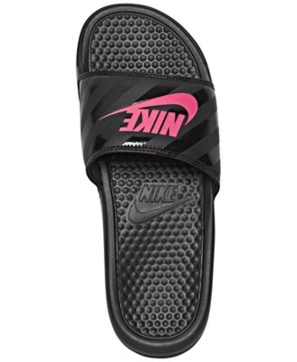 nike pink benassi slides