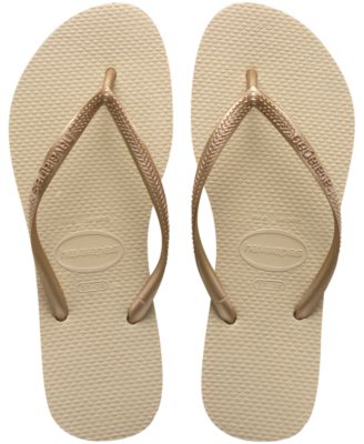 havaianas gold flip flops