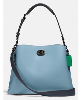 coach willow shoulder bag in colorblock leather