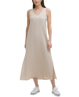 dkny linen maxi dress