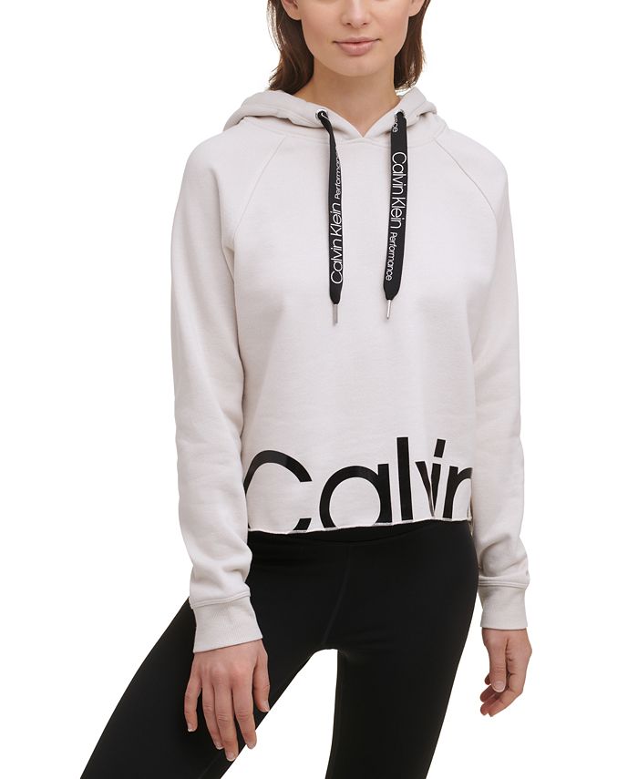 Calvin Klein Women S Cropped Logo Hoodie Reviews Tops Women Macy S