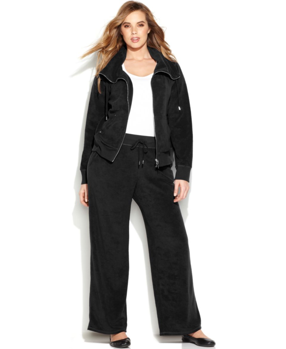 MICHAEL Michael Kors Plus Size Long Sleeve Zip Front Jacket & Terry Lounge Pull On Pants   Plus Sizes