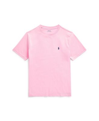 Футболка с круглым вырезом из хлопкового джерси Polo Ralph Lauren для мальчиков 8-20 лет розового цвета