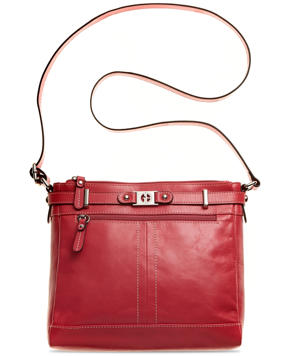 Giani Bernini Glazed Leather Crossbody   Handbags & Accessories