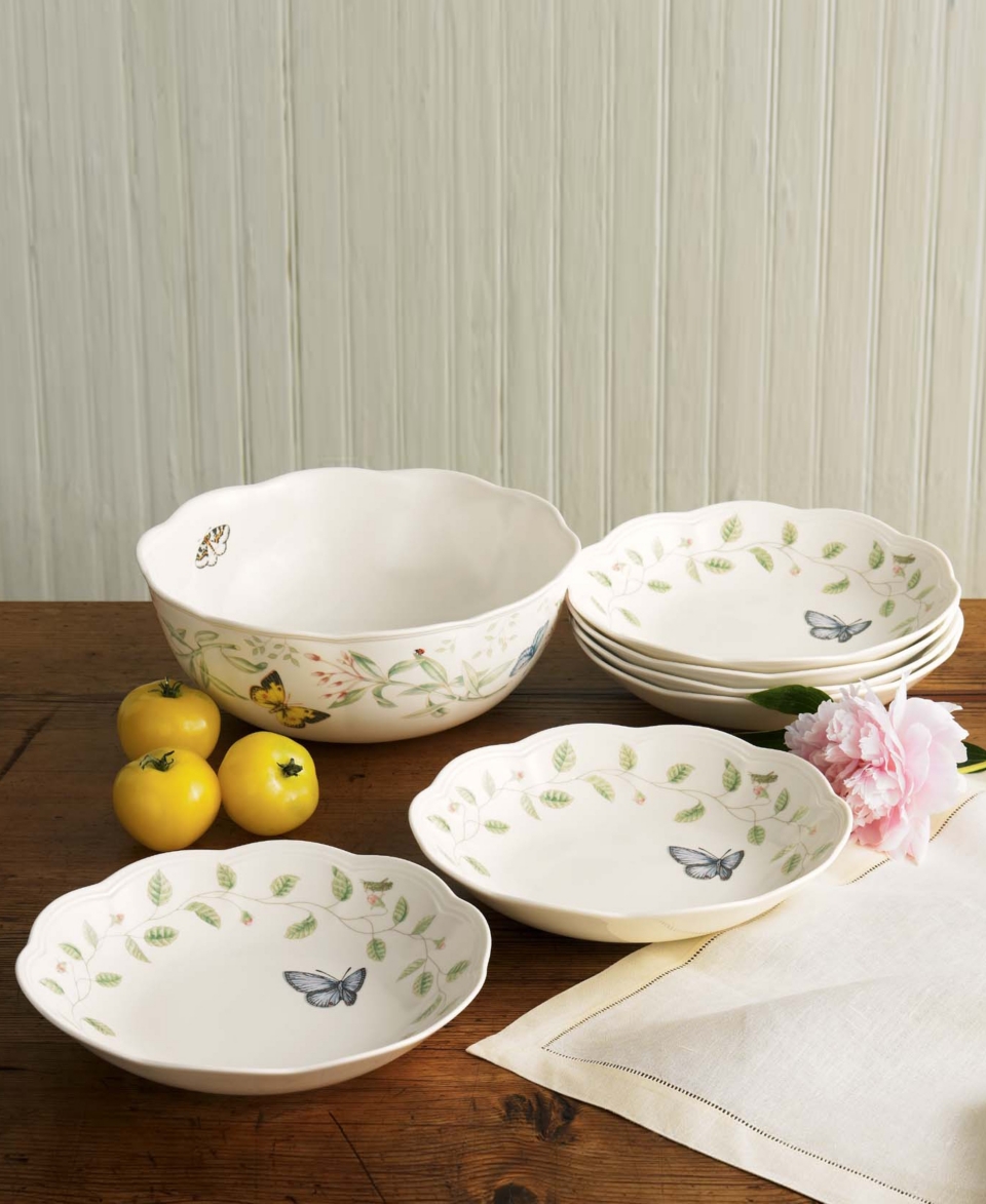 Lenox Dinnerware, Butterfly Meadow 7 Piece Pasta/Salad Set   Casual