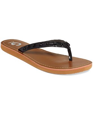 G by GUESS Women's Kendrah Studded Flip Flops - Shoes - Macy's