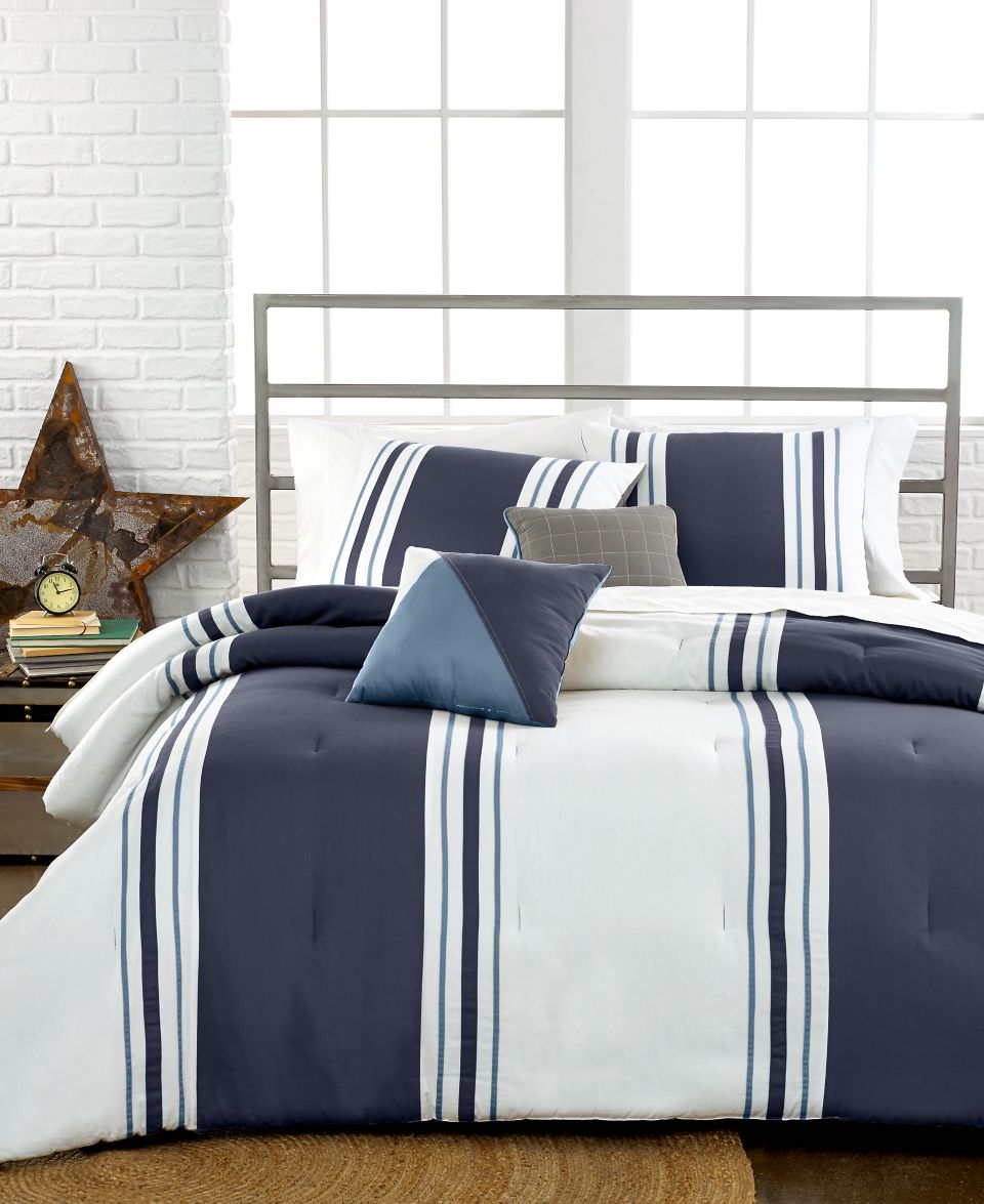 Preston Blue 5 Piece Comforter Set   Bed in a Bag   Bed & Bath