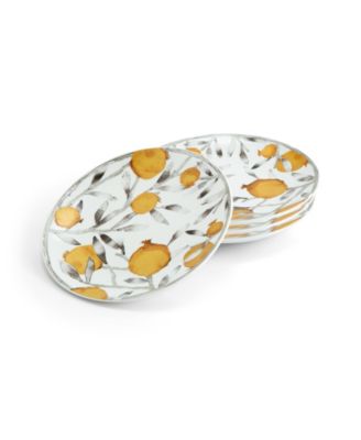 Набор гранатовых тарелок для лакомств, 4 предмета