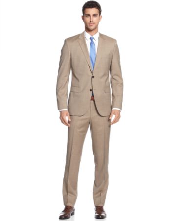 BOSS HUGO BOSS Tan Solid Suit Trim Fit - Suits & Suit Separates - Men ...
