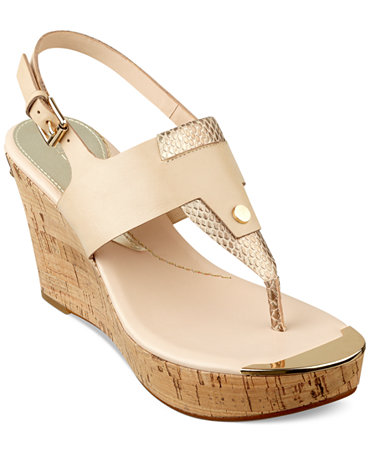 GUESS Magli Platform Wedge Thong Sandals - Shoes - Macy's