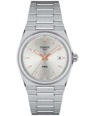 Часы Tissot Unisex PRX с серебристым браслетом из нержавеющей стали 35 мм