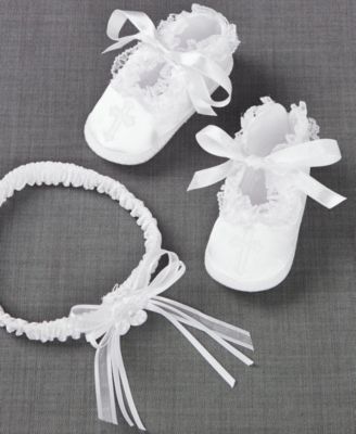 Baby Girls Headband \u0026 Shoes Christening 