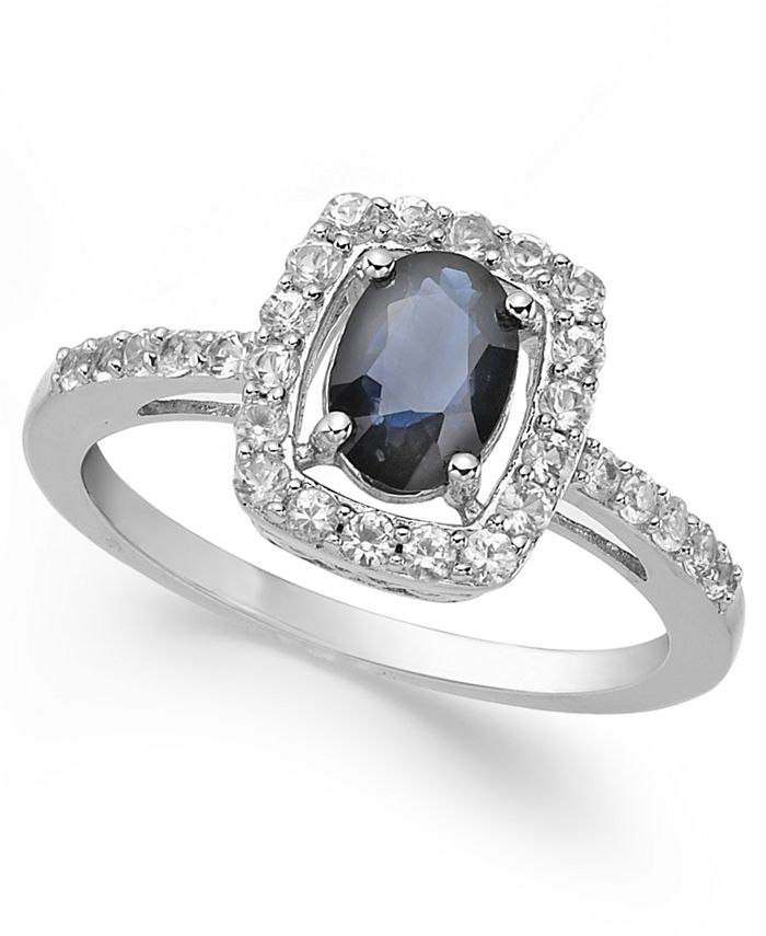 Macy's Sapphire (1-3/8 ct. t.w.) and White Sapphire (1/2 ct. t.w.) Ring ...