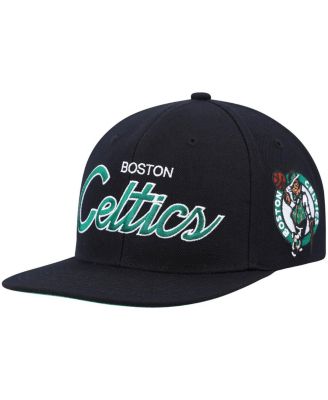 Мужская кепка-бейсболка Mitchell & Ness Black Boston Celtics Hardwood Classics Script 2.0 Snapback