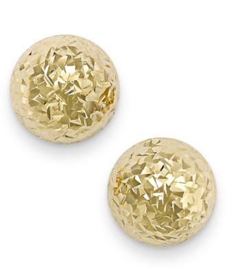Italian Gold Diamond-Cut Ball Stud 