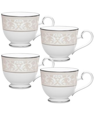 Набор Noritake Montvale Platinum из 4 чашек, 7,75 унции.