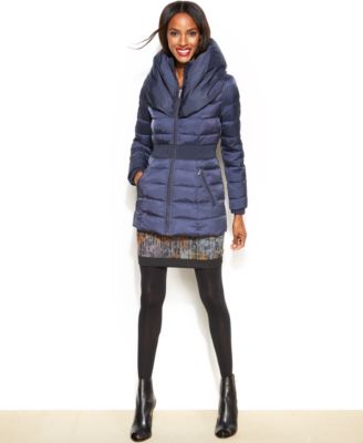 laundry by shelli segal pillow collar hooded puffer jacket