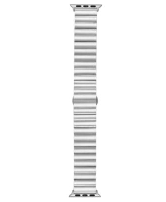 С серебристым ремешком из нержавеющей стали, предназначенным для Apple Watch® 42 мм (серия 10) и 38/40/41 мм