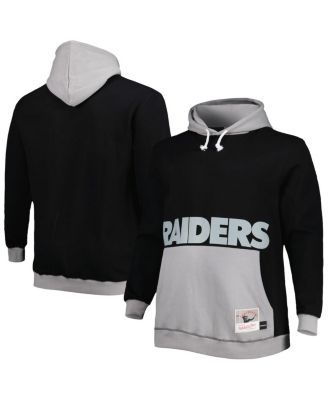 Мужская толстовка-пуловер Mitchell & Ness Black, Silver Las Vegas Raiders Big and Tall Big Face с капюшоном