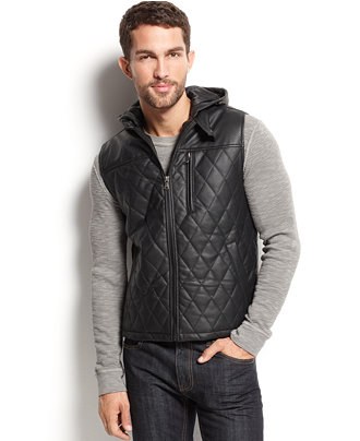 INC International Concepts Ray Hooded Puffer Vest - Coats & Jackets ...