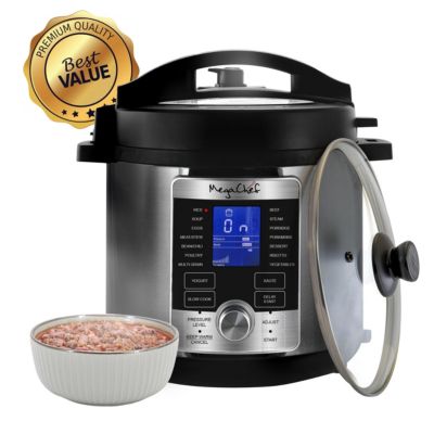 Электрическая цифровая скороварка MegaChef емкостью 6 Кварт из нержавеющей стали – Скороварка-скороварка