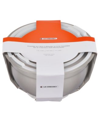 Набор Le Creuset из 3 мисок для смешивания из нержавеющей стали с крышками