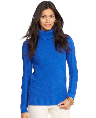 Lauren Ralph Lauren Cable-Knit Turtleneck Sweater - Sweaters - Women ...