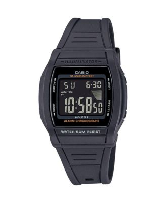 Мужские цифровые кварцевые часы Casio из серой смолы, 36 мм, W201-1BV