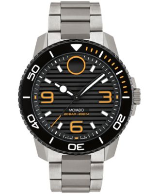 Мужские спортивные швейцарские кварцевые часы Movado Bold Titanium Sport с титановым покрытием 45 мм
