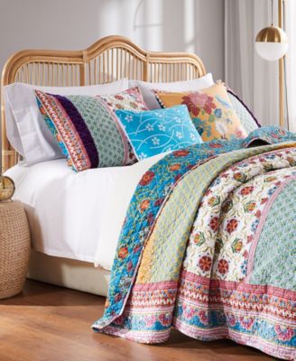 Комплект стеганых одеял Greenland Home Fashions Thalia Cotton с реверсивным рисунком из 5 предметов, полный/Queen
