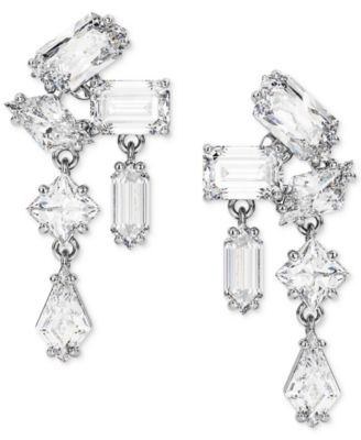 Серьги-капли из серебристых кристаллов Mesmera от Swarovski