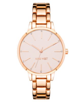 Женские кварцевые часы-браслет из сплава розового золота Nine West, 36 мм