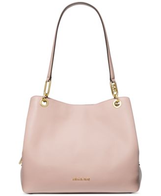 Большая кожаная сумка Michael Kors Kensington розового цвета