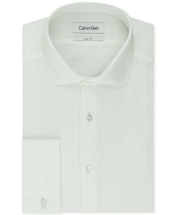 Calvin Klein Men's Slim-Fit French Cuff Tuxedo Shirt & Reviews - Dress ...