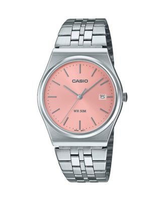 Мужские аналоговые серебристые часы Casio из нержавеющей стали, 35 мм, MTPB145D-4VT