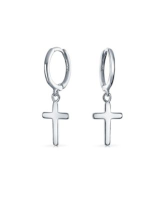 Женские висячие серьги Bling Jewelry с крестиком, серые