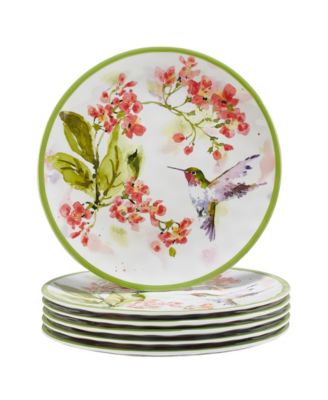 Сертифицированные международные меламиновые тарелки для салата Hummingbirds, набор из 6 штук