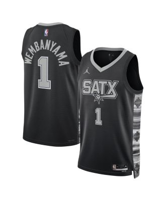 Мужская футболка Victor Wembanyama от бренда Jordan черного цвета San Antonio Spurs Swingman - Statement Edition