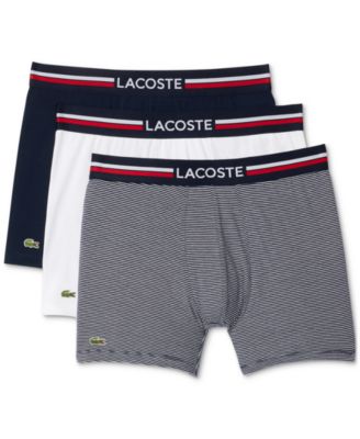 Мужские эластичные трусы-боксеры Lacoste Regular Fit с французским флагом, упаковка из 3 штук