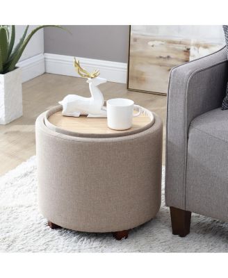 Круглая тахта для хранения белья Lawrence с крышкой для столешницы