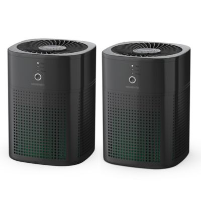 Воздухоочистители для спальни, Комнатный воздухоочиститель, HEPA-фильтр от дыма, Аллергии, перхоти домашних животных, Небольшой воздухоочиститель со спящим режимом, Черный, 2 упаковки