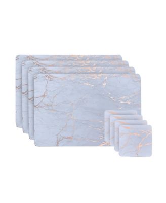 Изысканный домашний набор из толстой пробки с рисунком из мрамора и гранита с фольгированным принтом, состоящий из 4 салфеток и 4 подставок