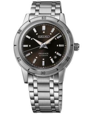Мужские автоматические часы Seiko с браслетом из нержавеющей стали в стиле Presage 60-х годов 40 мм
